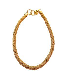 Vintage Anne Klein II Gold Tone Twisted Mesh Rope Choker Necklace